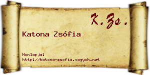 Katona Zsófia névjegykártya